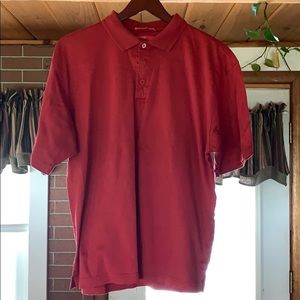 Red three button polo